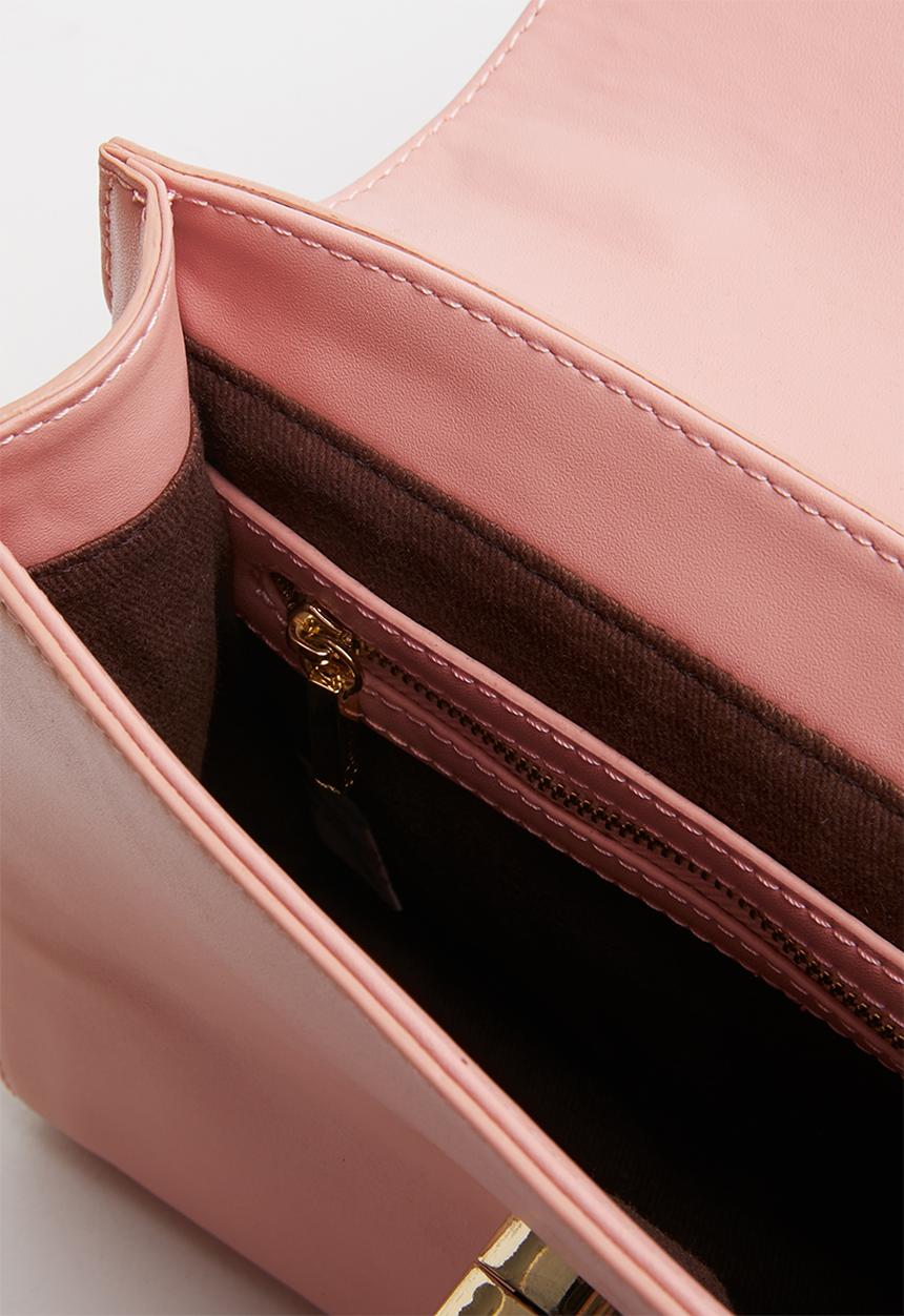 Anni King - Sweet pea leather square frame handbag - pink