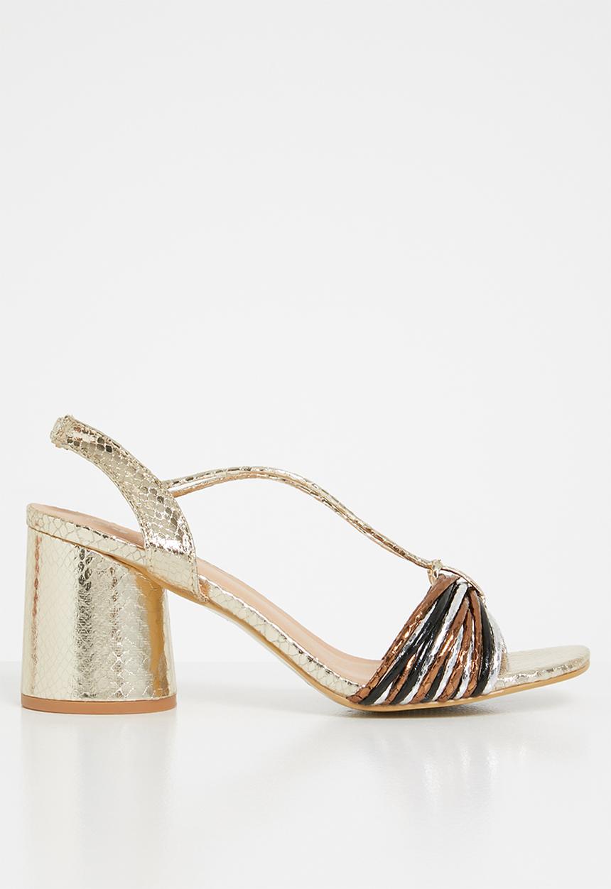 Jada - Metallic strappy heel - gold