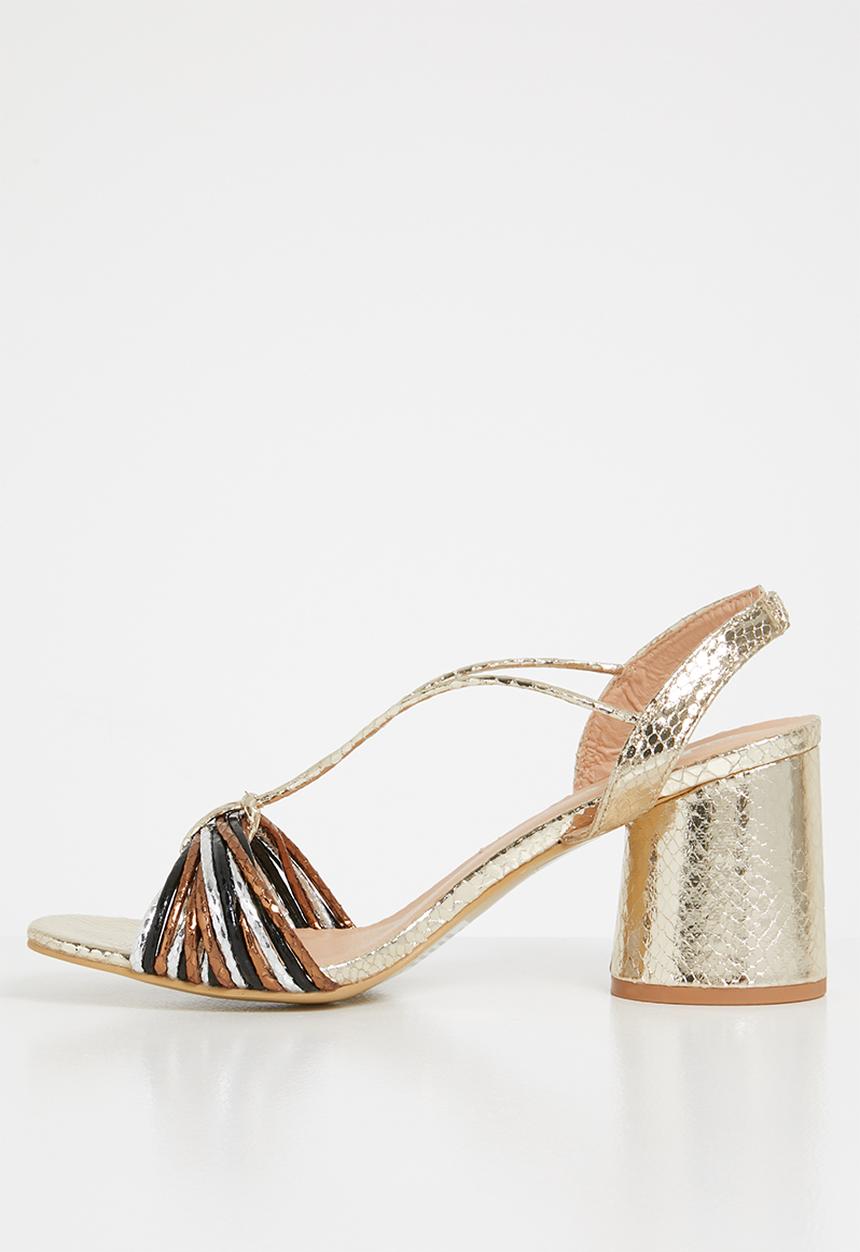 Jada - Metallic strappy heel - gold