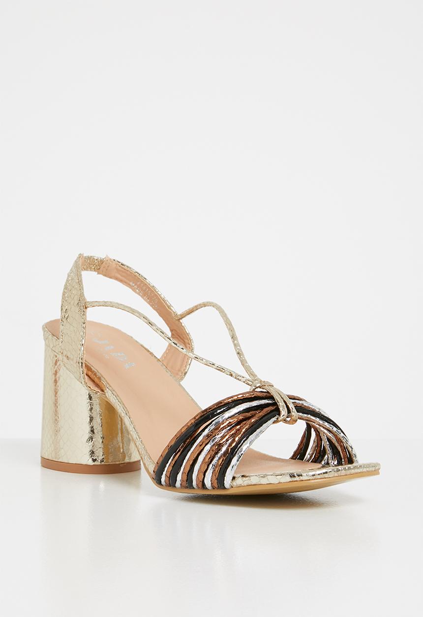 Jada - Metallic strappy heel - gold