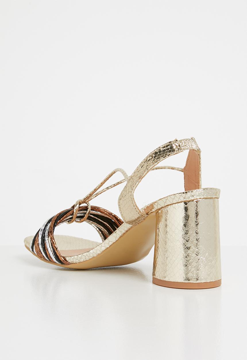 Jada - Metallic strappy heel - gold