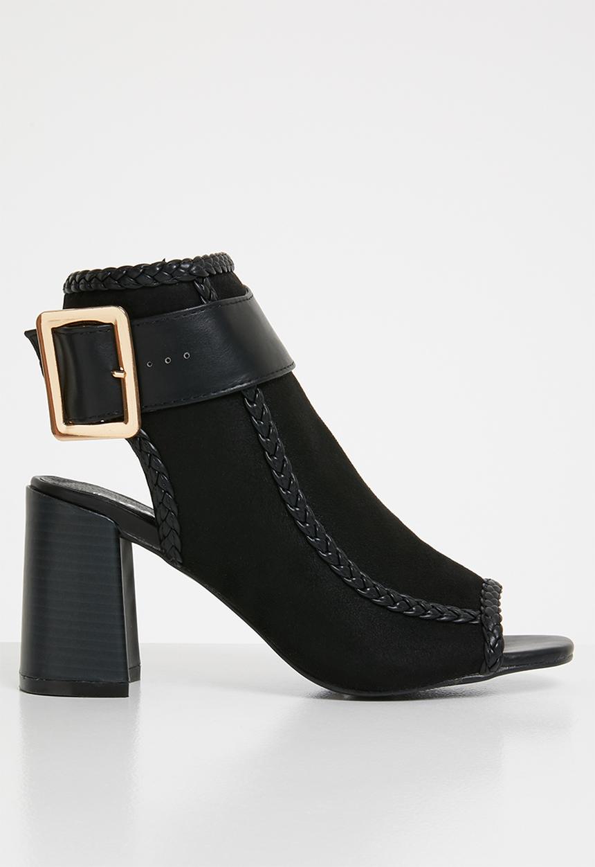Jada - Buckle detail slingback heels - black