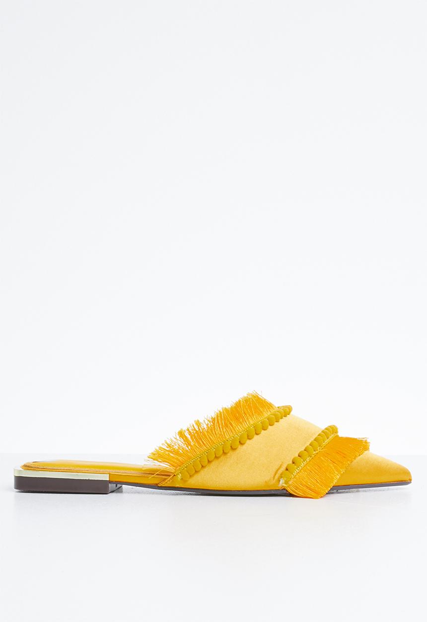 Dolce Vita - Fringe detail mules - yellow