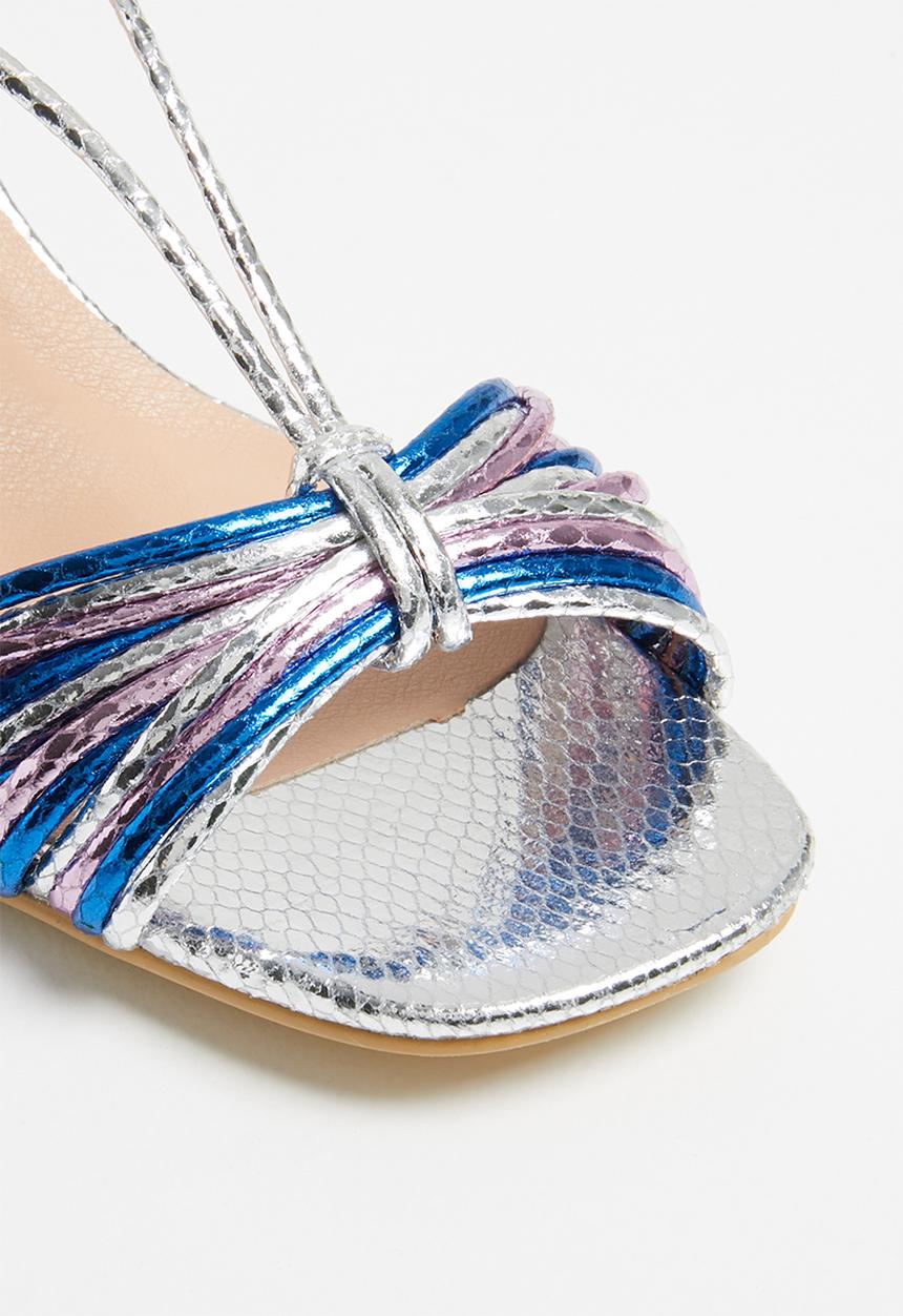 Jada - Metallic strappy heel - silver