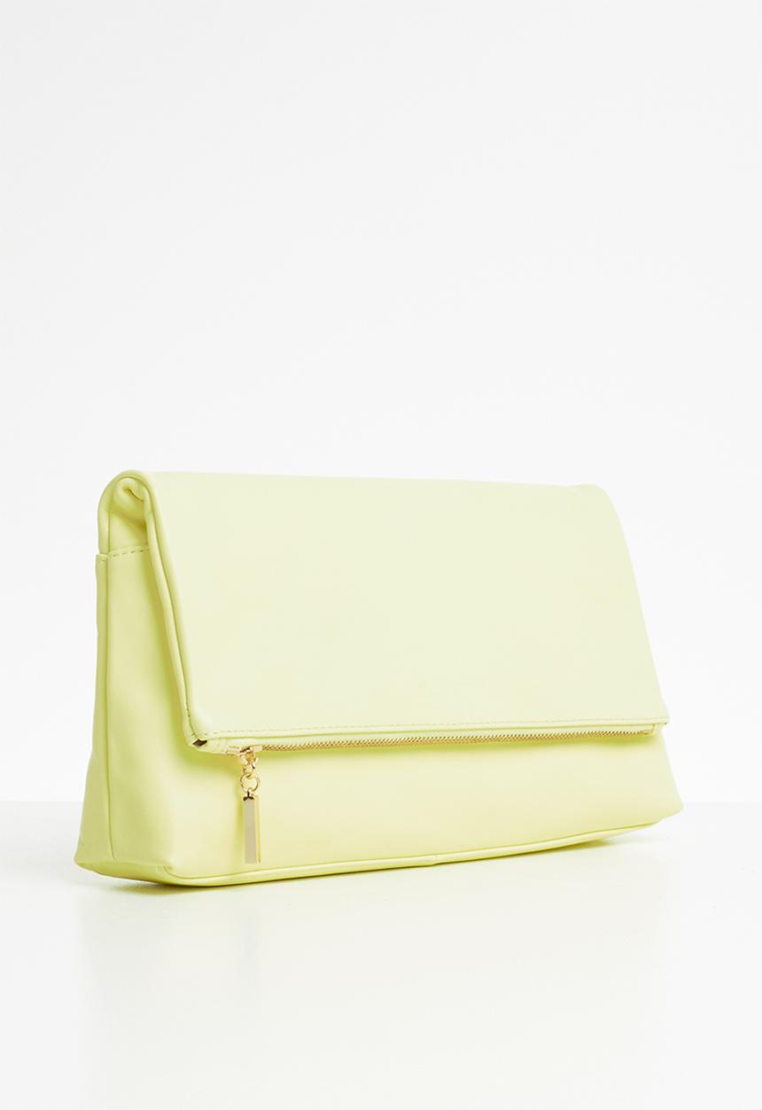 Anni King - Lianthus leather zip clutch bag - yellow