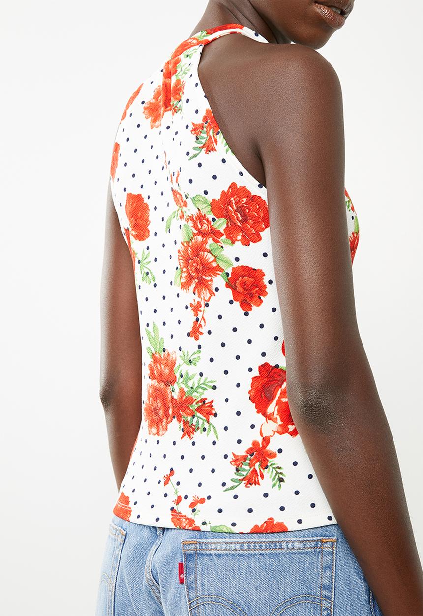 Superbalist - Cut away knit top - white floral 