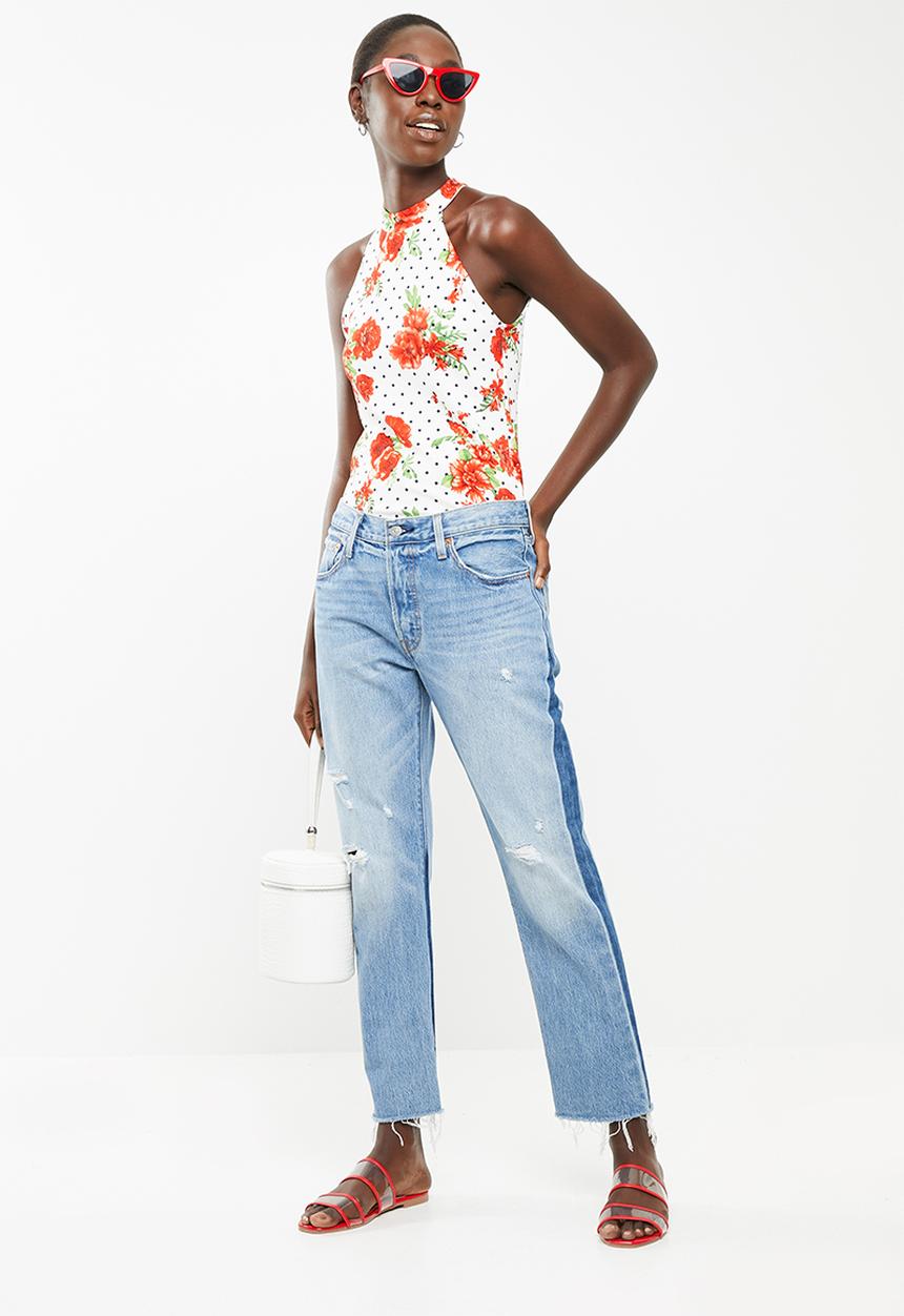 Superbalist - Cut away knit top - white floral 