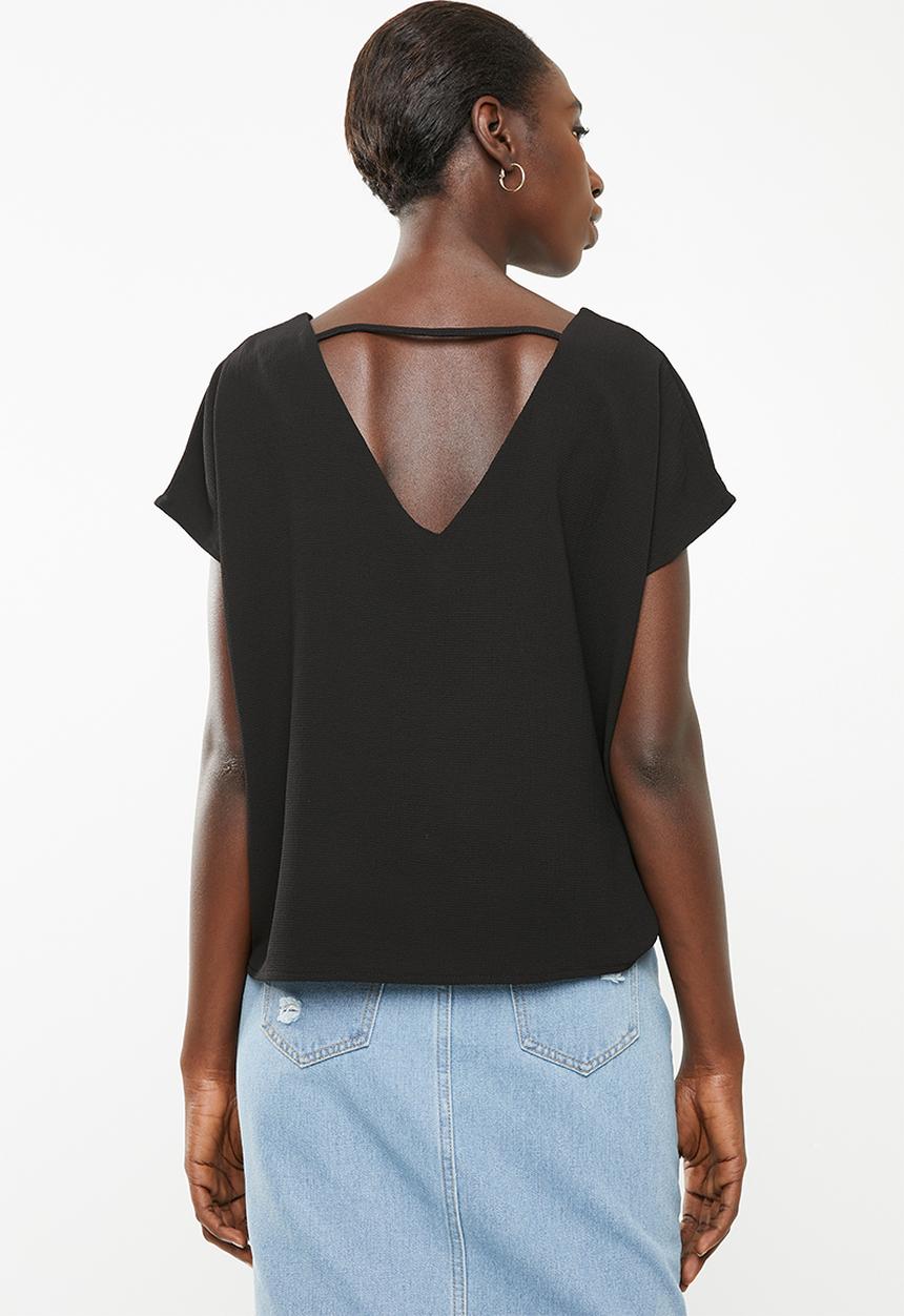 Superbalist - V-neck blouse - black