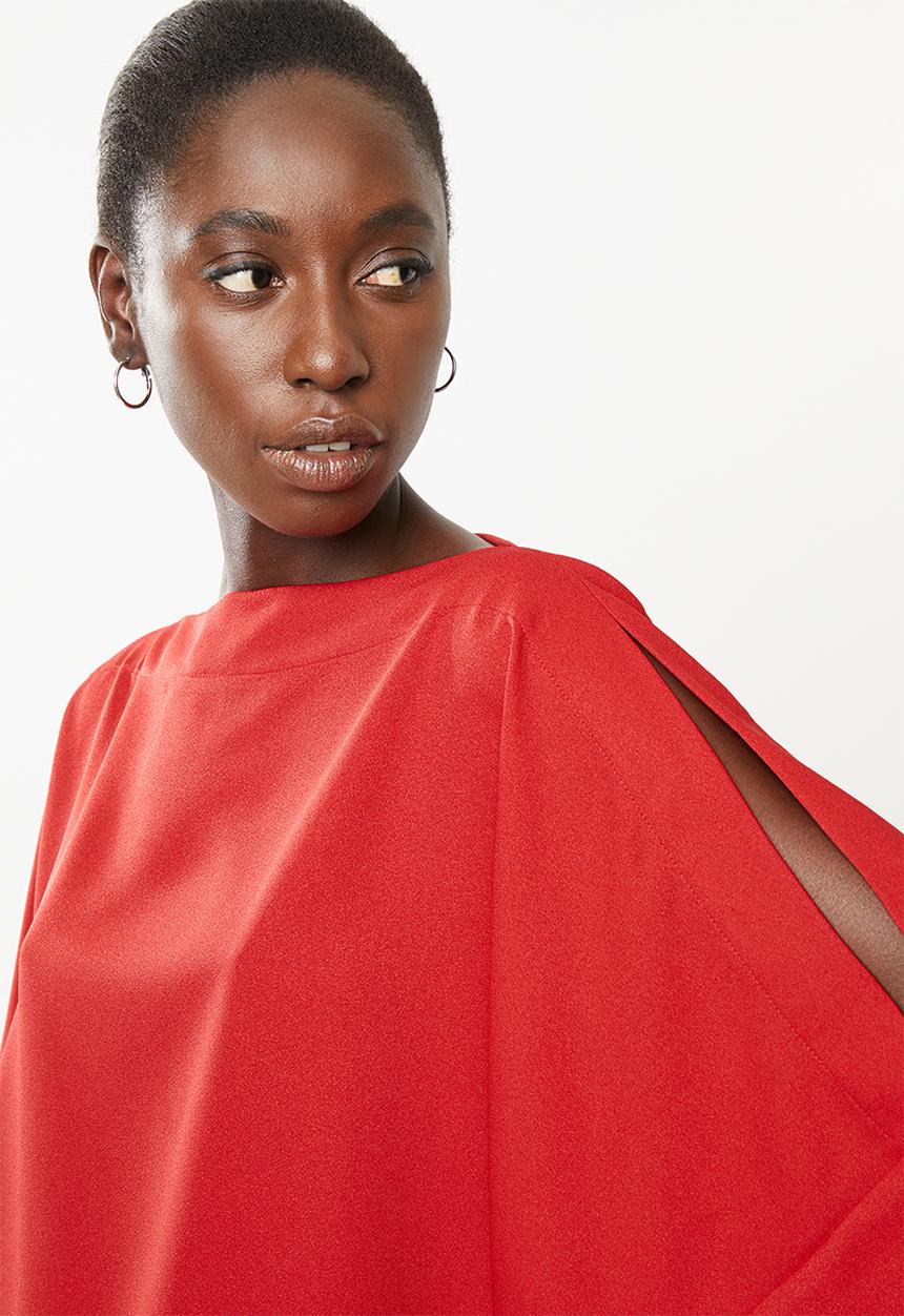 Superbalist - Cold shoulder scarf top - red