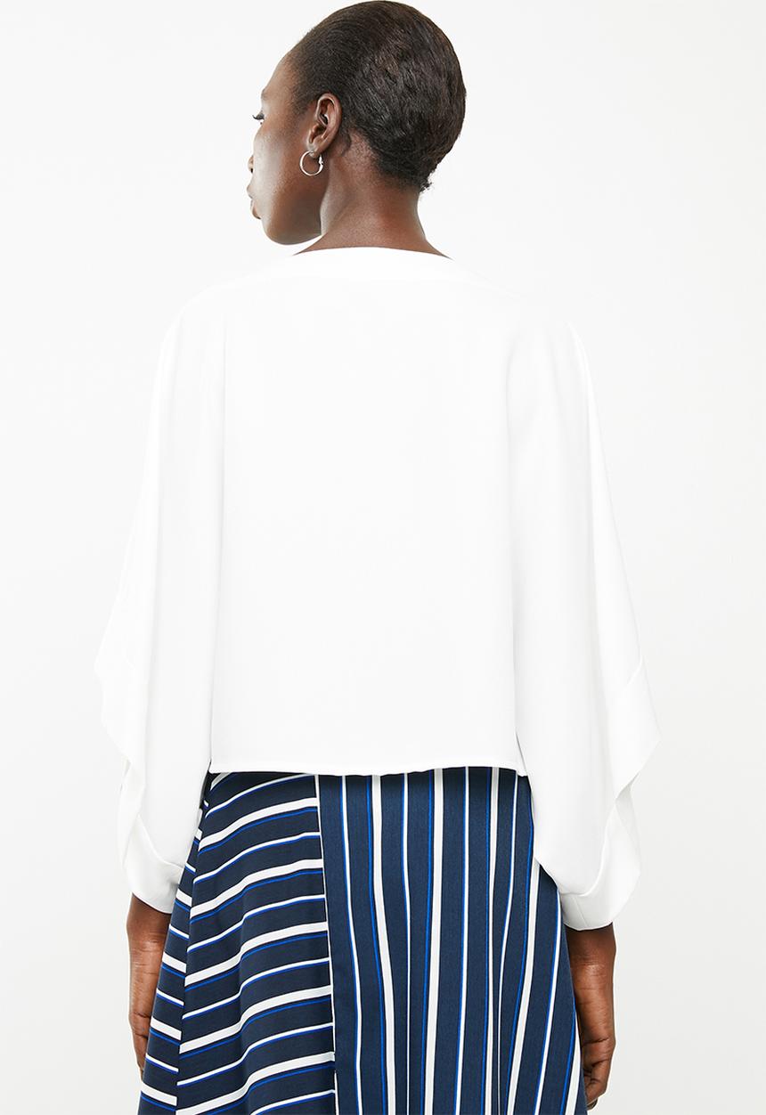 Superbalist - Cold shoulder scarf top - white