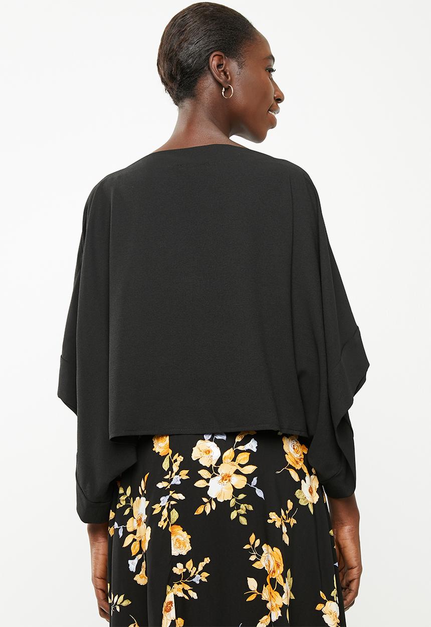 Superbalist - Cold shoulder scarf top - black