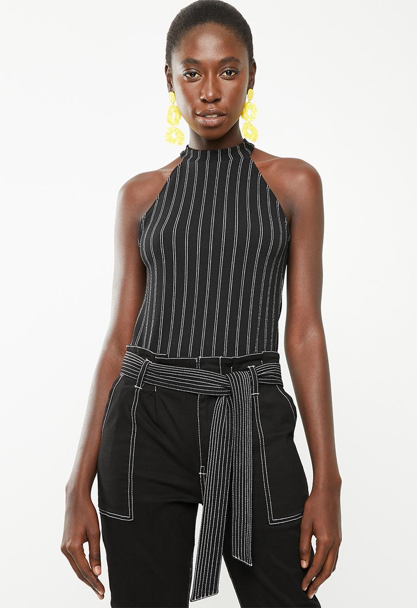 Superbalist - Cut away knit top - black stripe