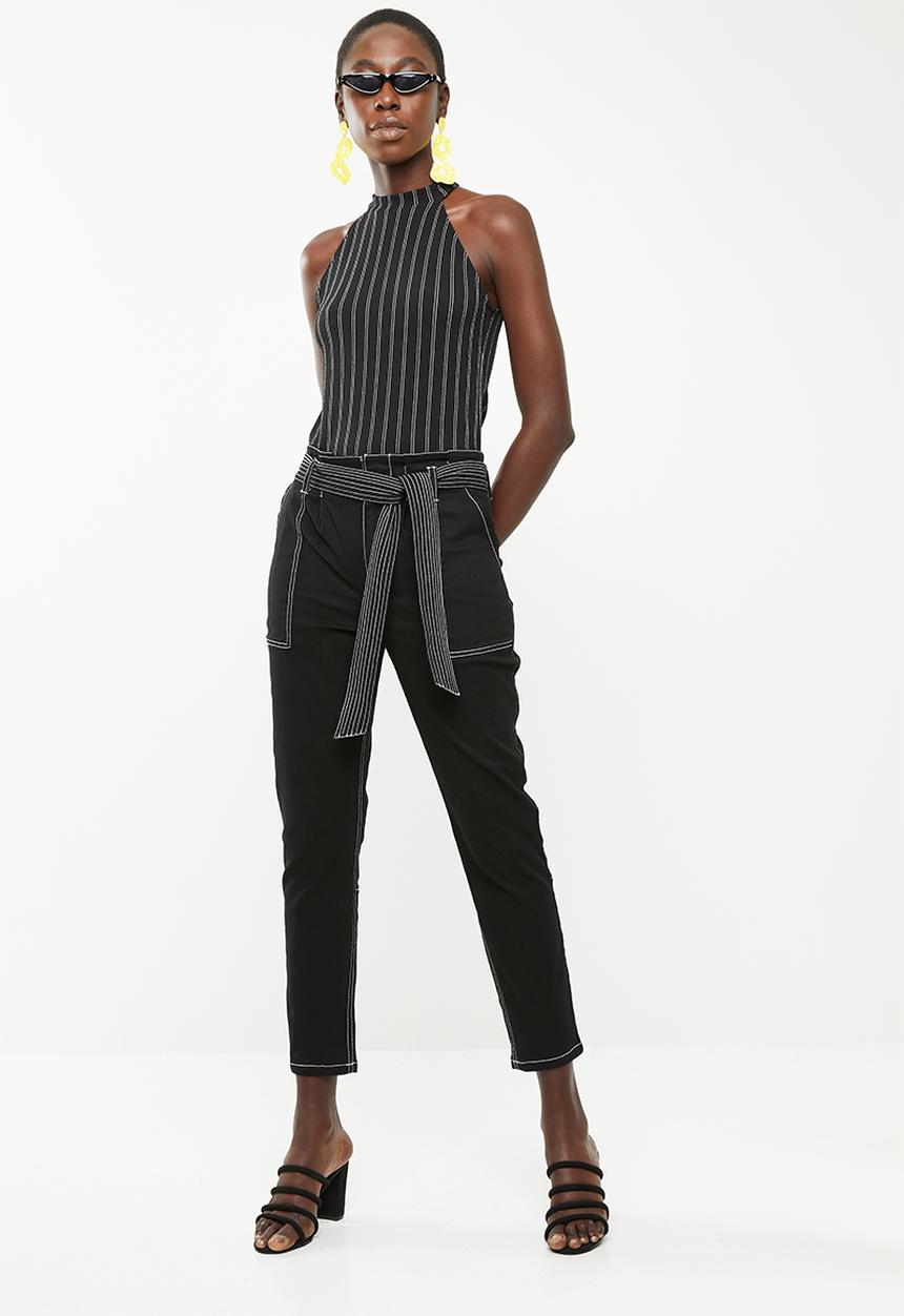 Superbalist - Cut away knit top - black stripe
