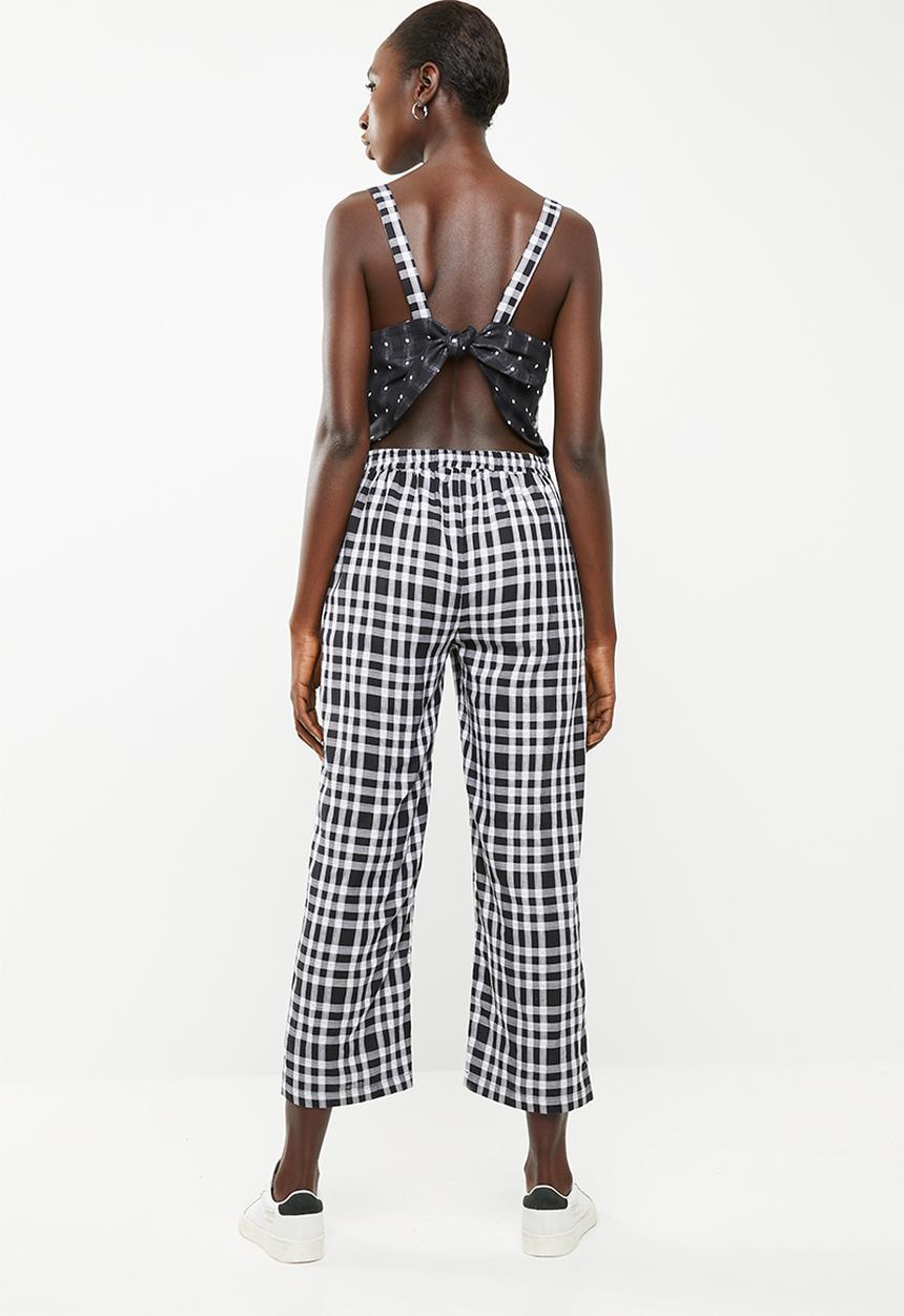Superbalist - Tie back jumpsuit - black & white 