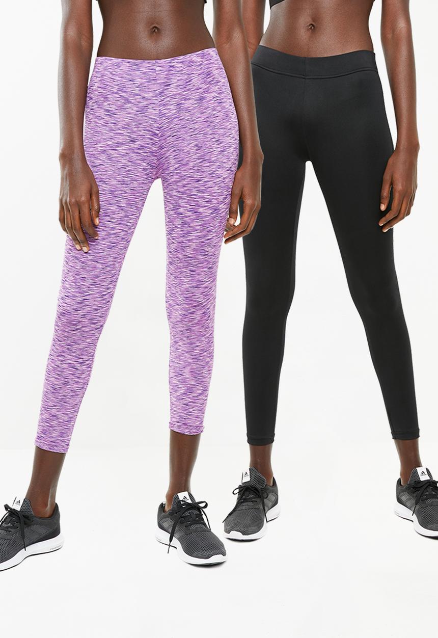 Superbalist - 7/8 leggings 2 packs - black & purple