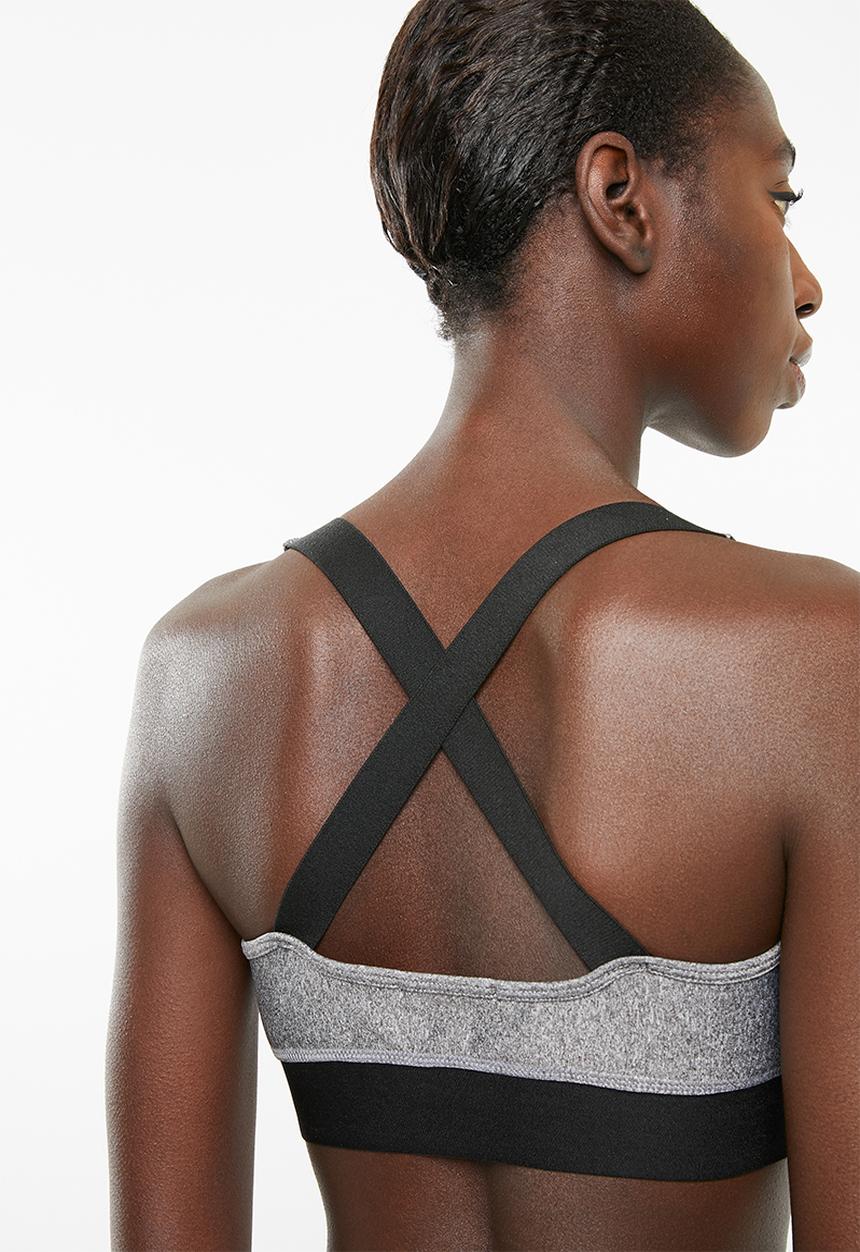Superbalist - Scoop neck sport bra 2 pack - grey & black