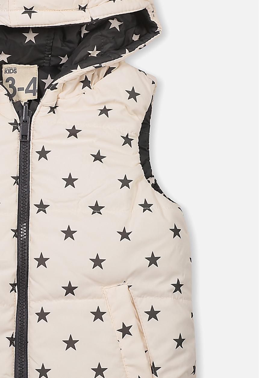 Cotton On - Kids rose reversible puffer - cream & black 