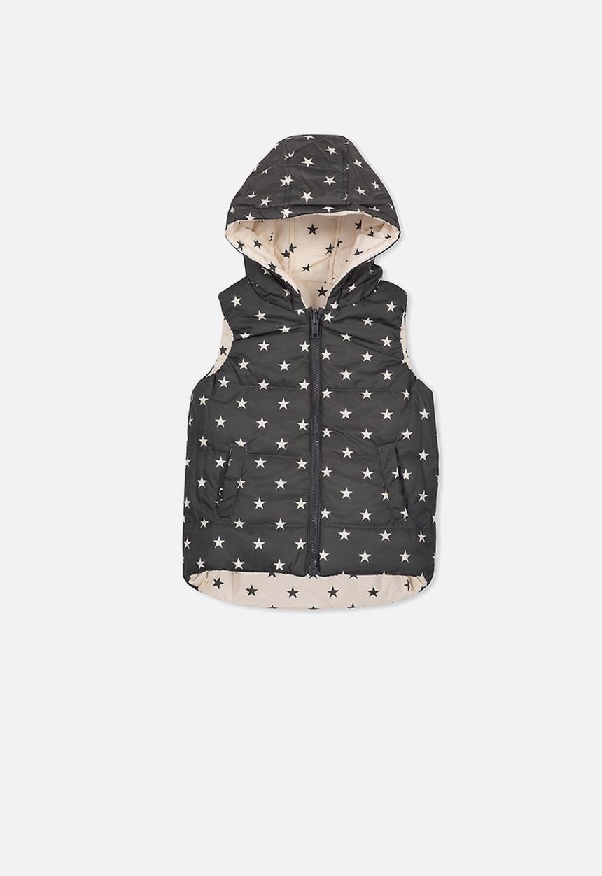 Cotton On - Kids rose reversible puffer - cream & black 