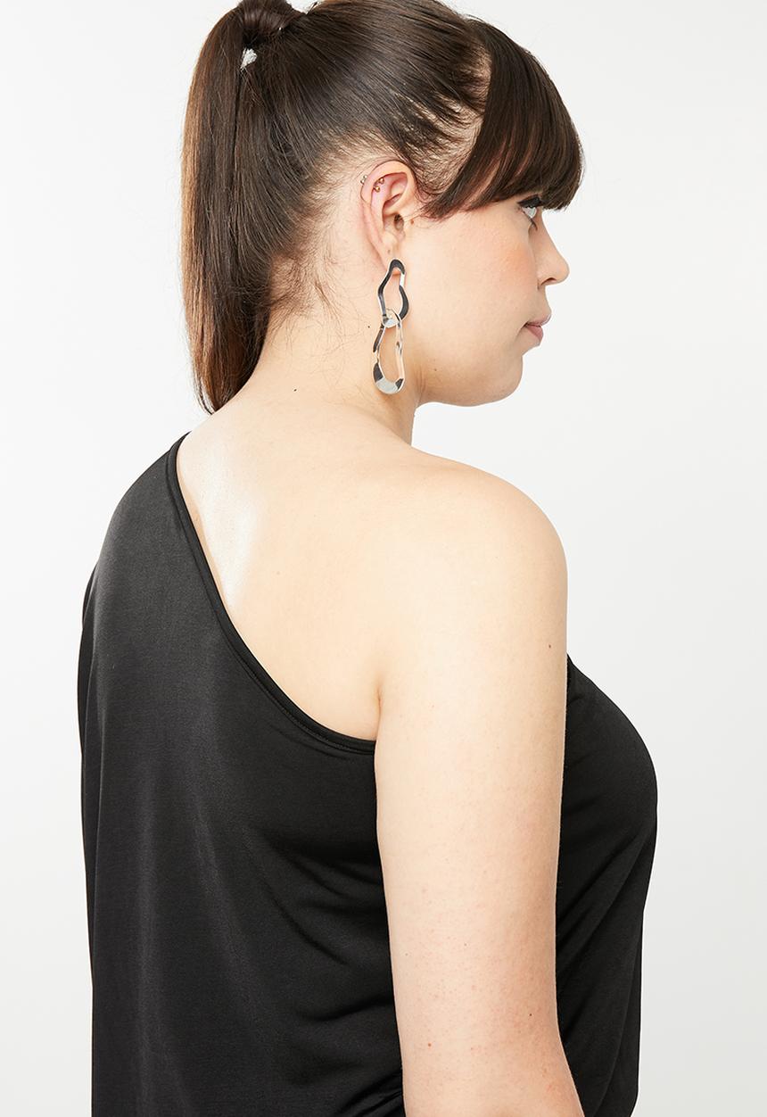 RUFF TUNG - One shoulder top - black