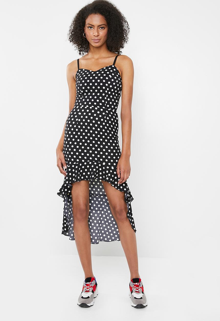 SISSY BOY - Spot frill maxi - black & white