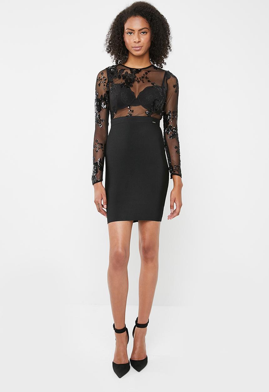 SISSY BOY - Sequins beaded bandage dress - black