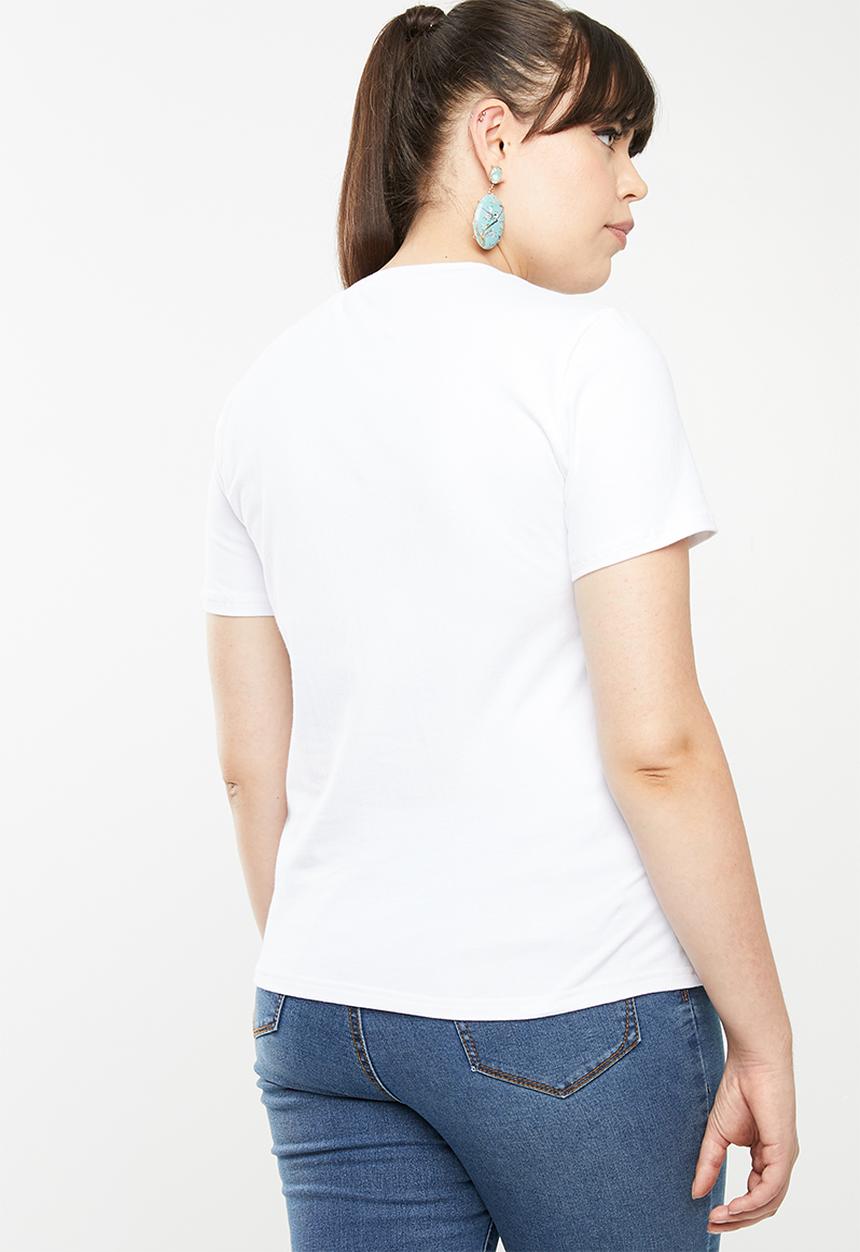 STYLE REPUBLIC PLUS - J'adore T-shirt - white & mint