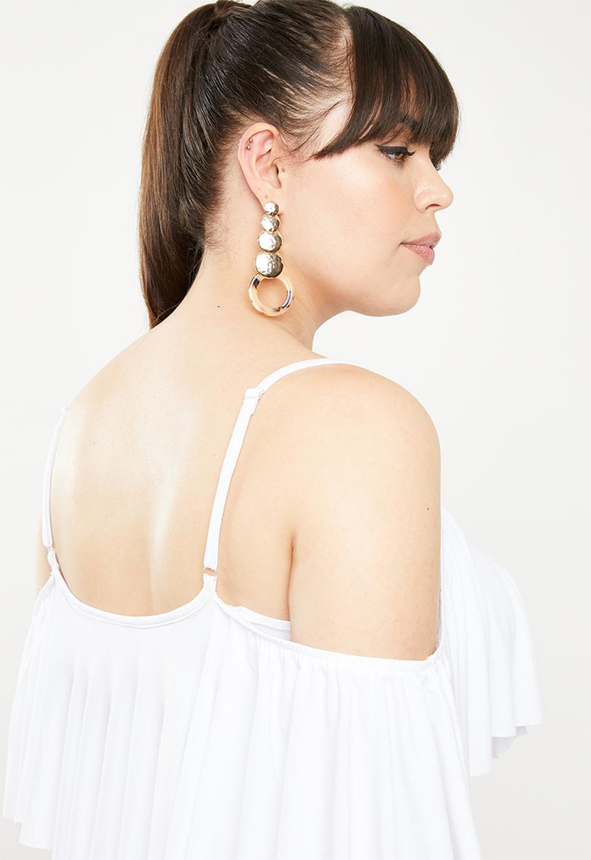 STYLE REPUBLIC PLUS - Bardot t-shirt bodysuit - white