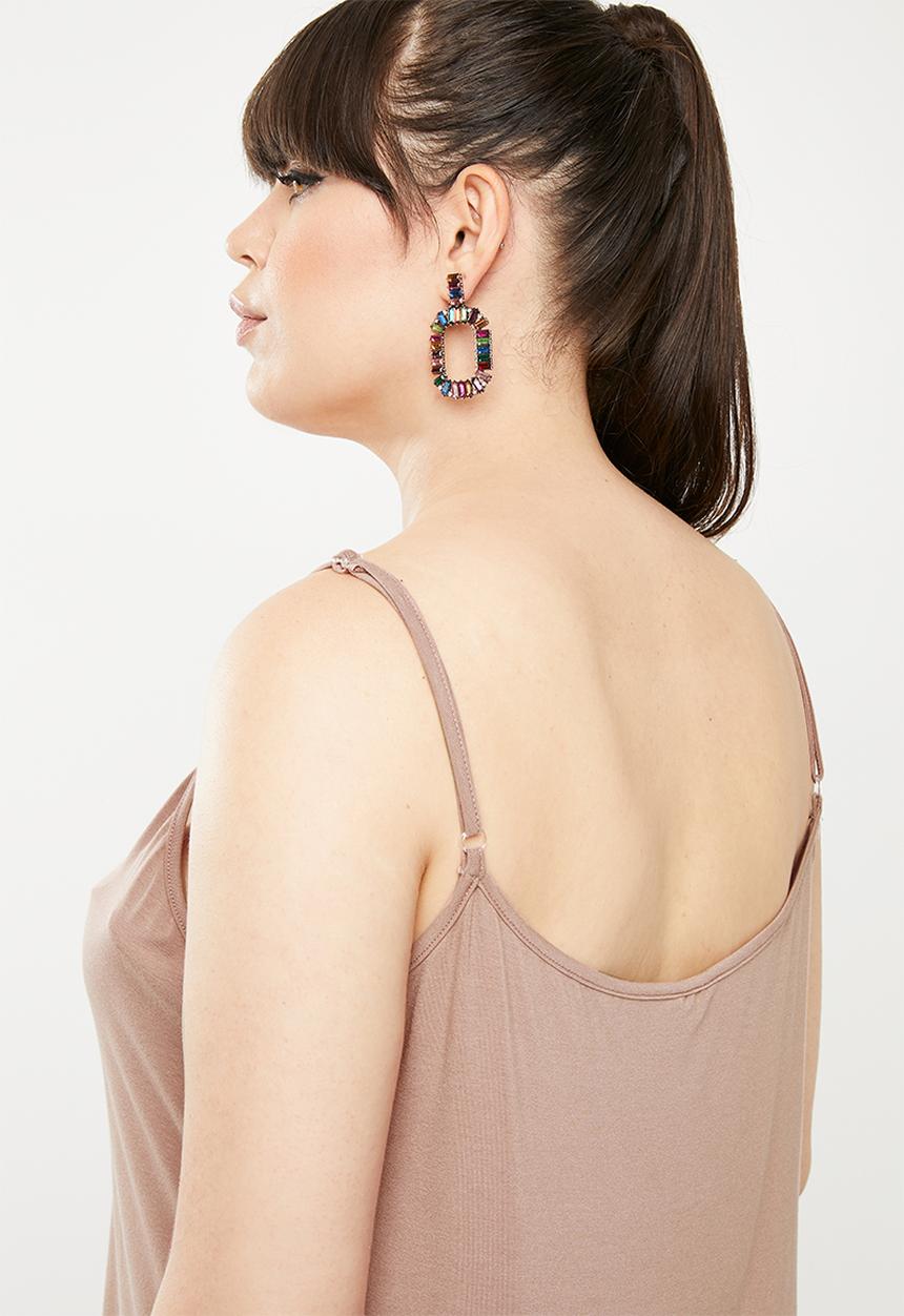 STYLE REPUBLIC PLUS - Mesh inset cami - neutral