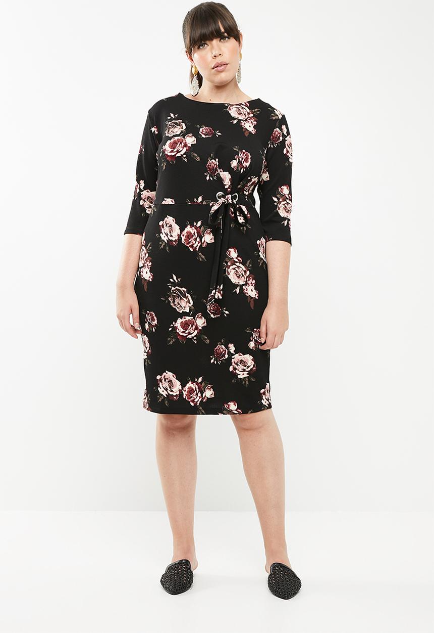 STYLE REPUBLIC PLUS - Eyelet detail bodycon dress - multi