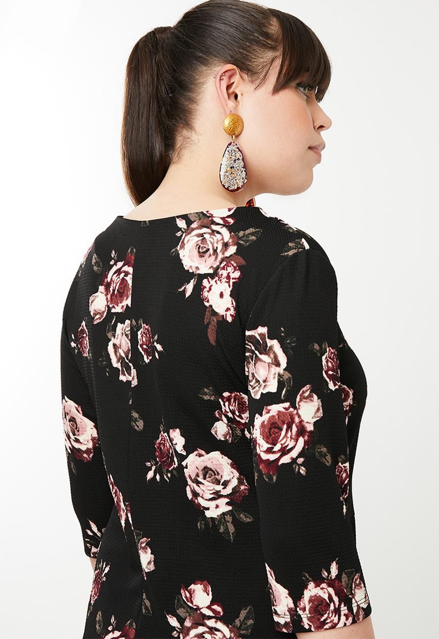STYLE REPUBLIC PLUS - Eyelet detail bodycon dress - multi
