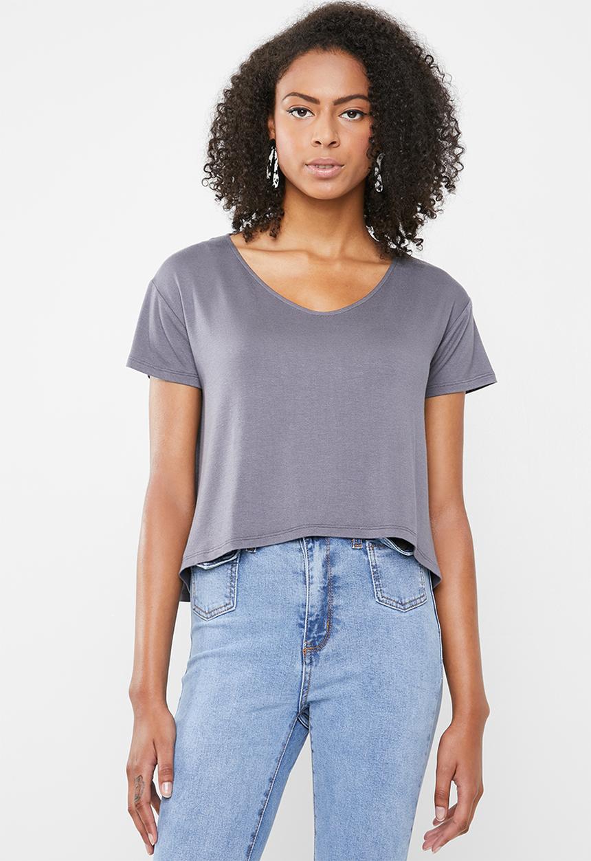 Cotton On - Madeline chop tee - grey