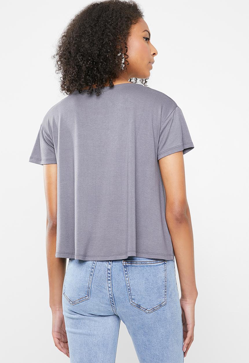 Cotton On - Madeline chop tee - grey