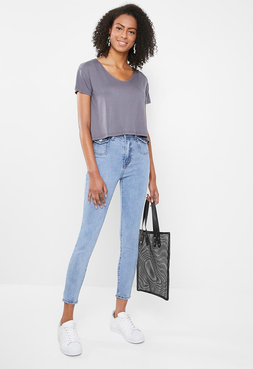 Cotton On - Madeline chop tee - grey