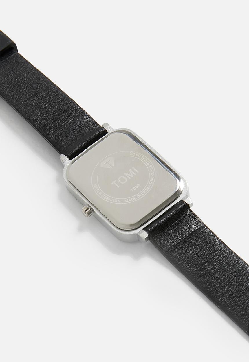 TOMI - Square up time watch - black