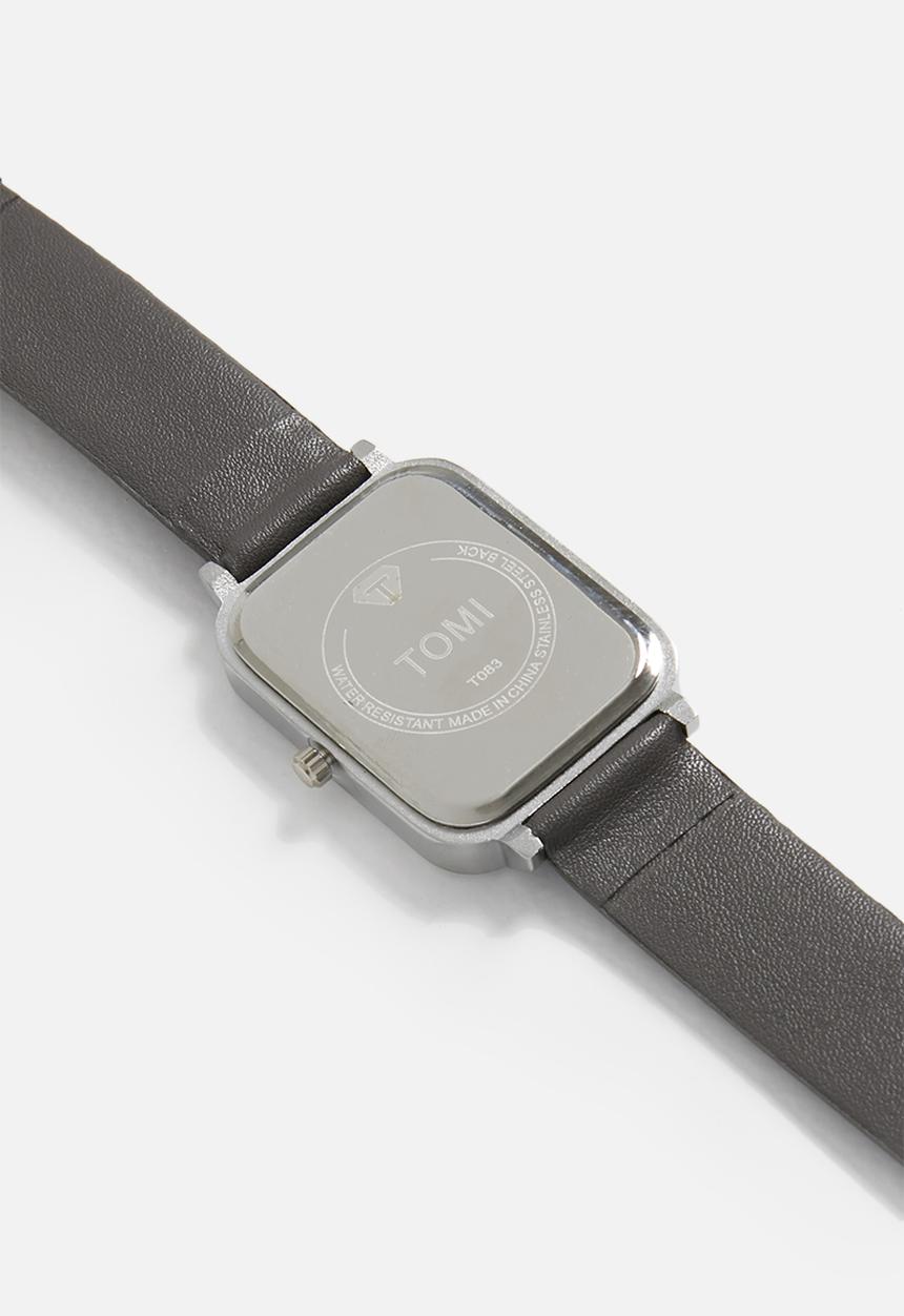 TOMI - Square up time watch - black