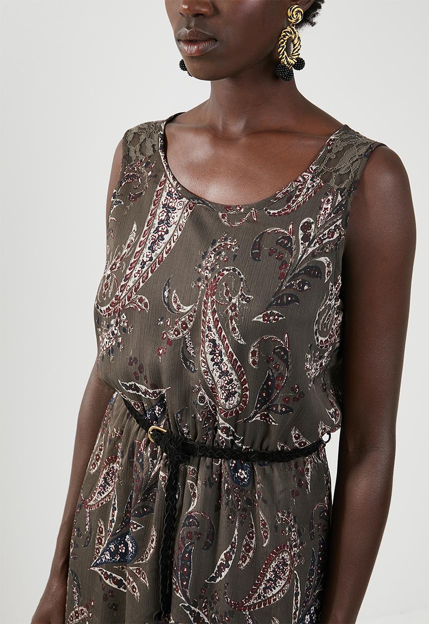 ONLY - Sabelle lia lace sleeveless dress - tarmac