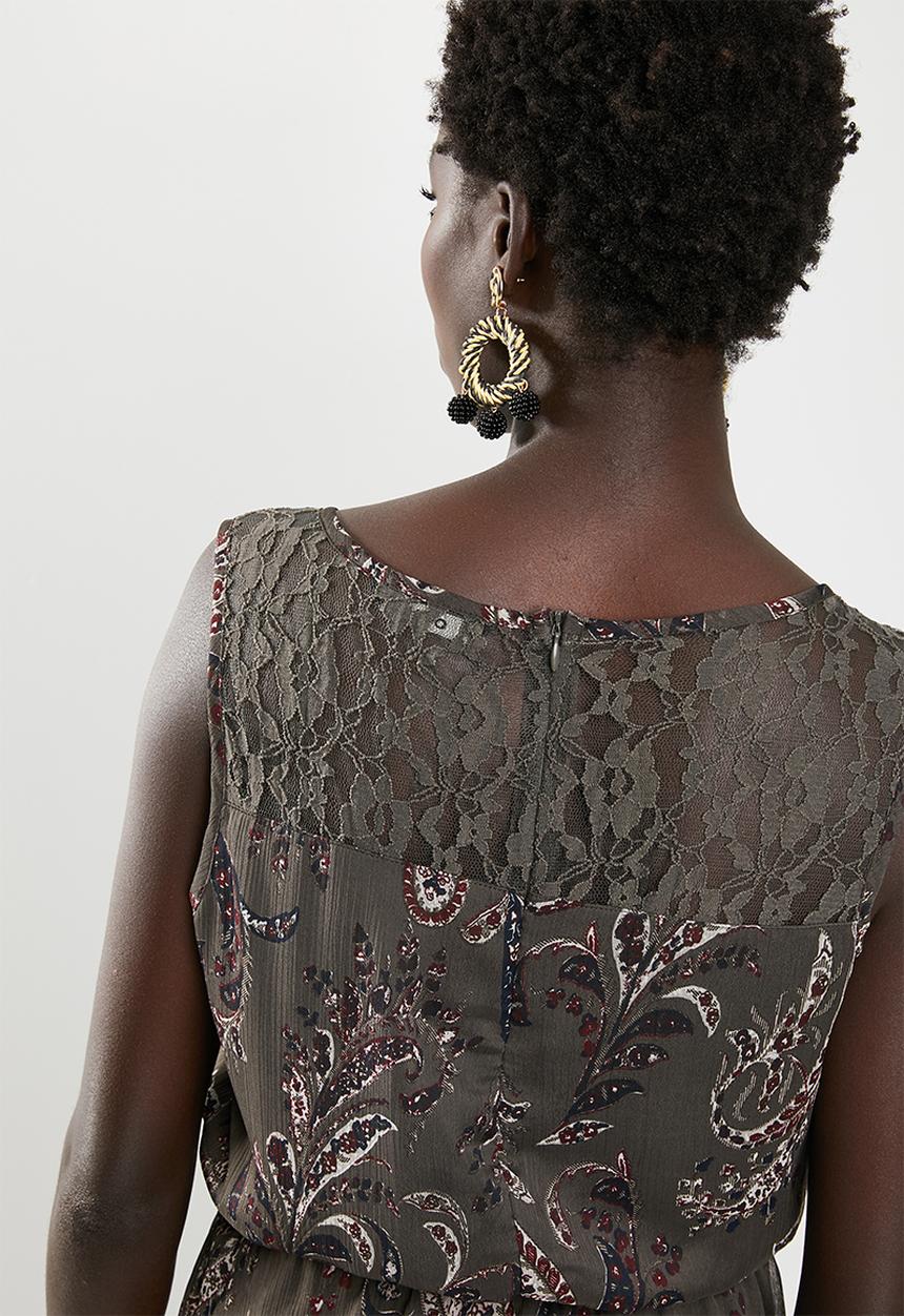 ONLY - Sabelle lia lace sleeveless dress - tarmac