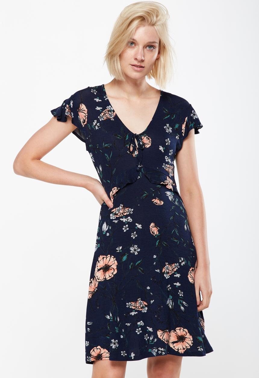 Cotton On - Rhianna short sleeve frill dress - indigo