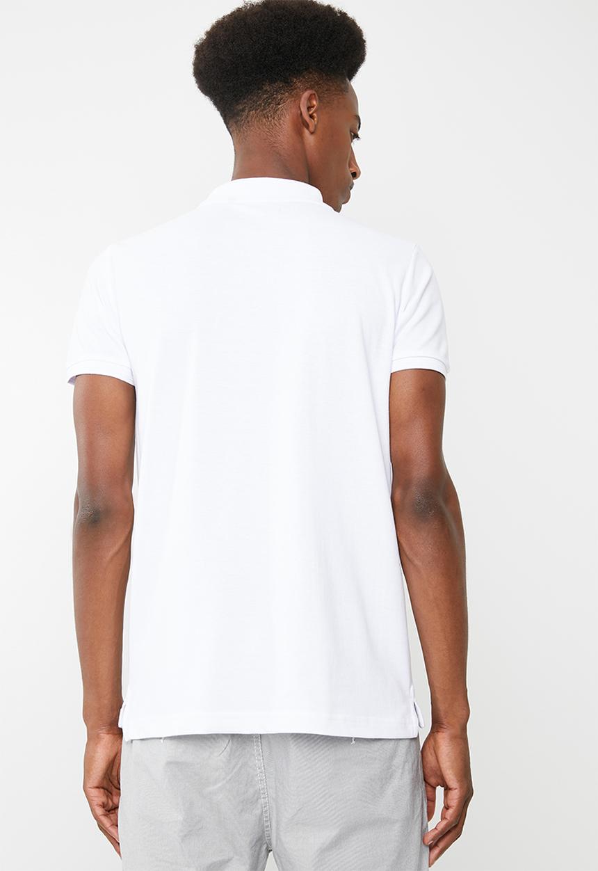 Brave Soul - Rustler short sleeve polo - white