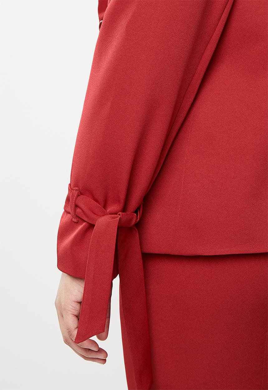 STYLE REPUBLIC PLUS - Tie detail blazer - red
