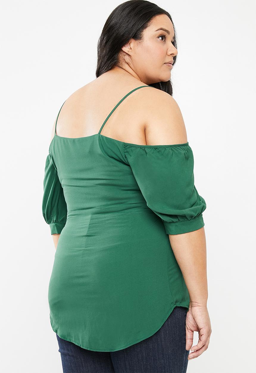 STYLE REPUBLIC PLUS - Cold shoulder blouse - green