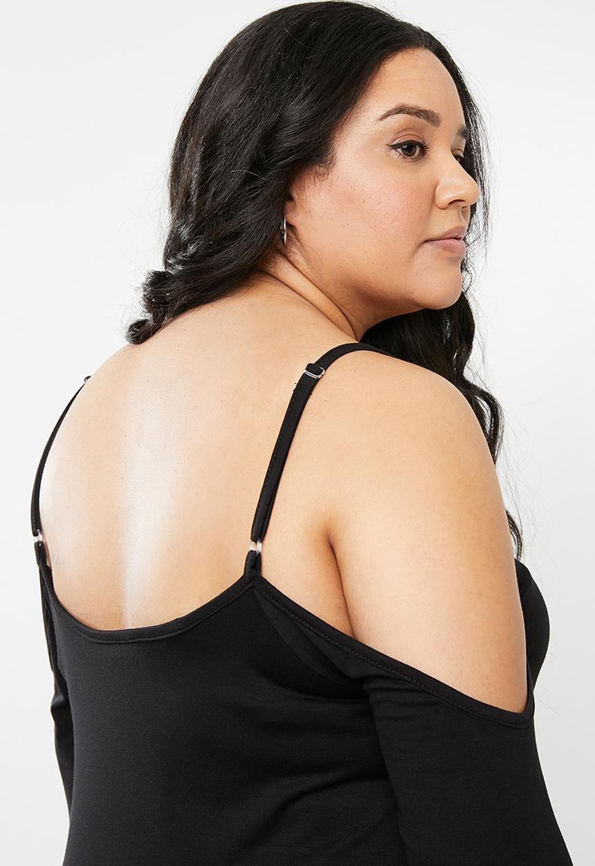 edit Plus - Cold shoulder tunic - black