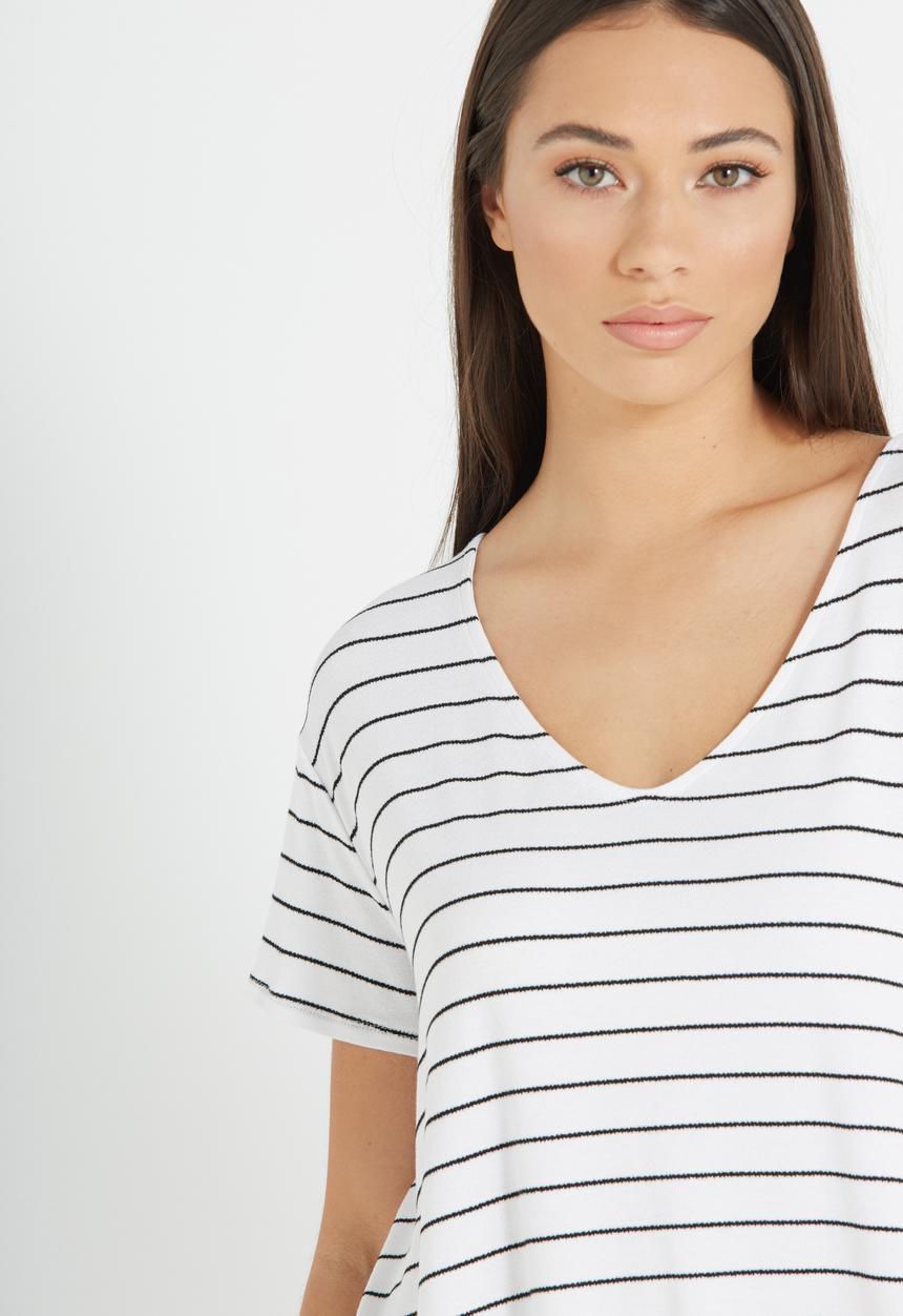 Cotton On - Madeline chop tee - white & black