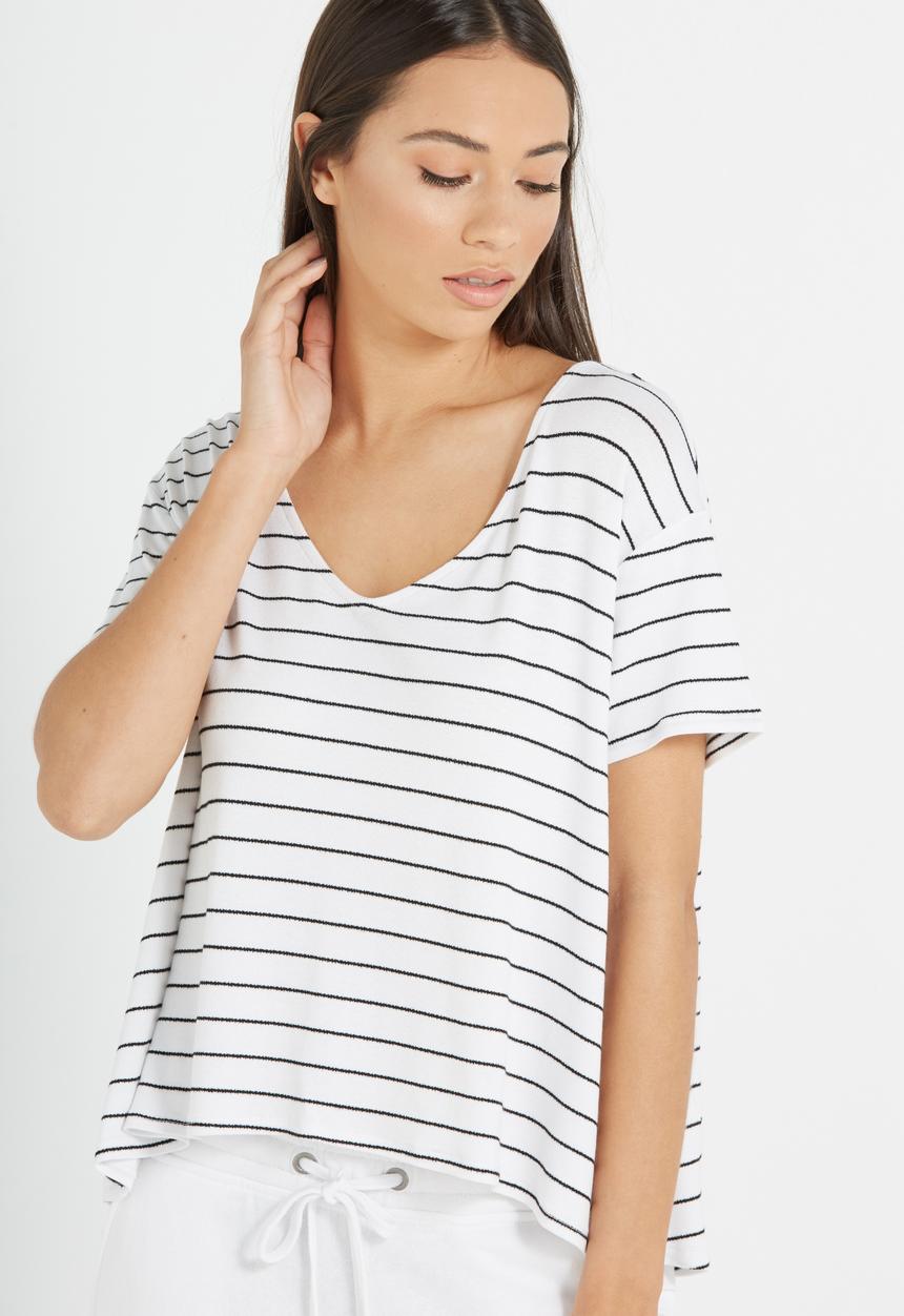 Cotton On - Madeline chop tee - white & black