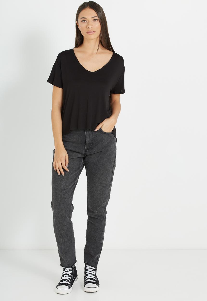 Cotton On - Madeline chop tee - black
