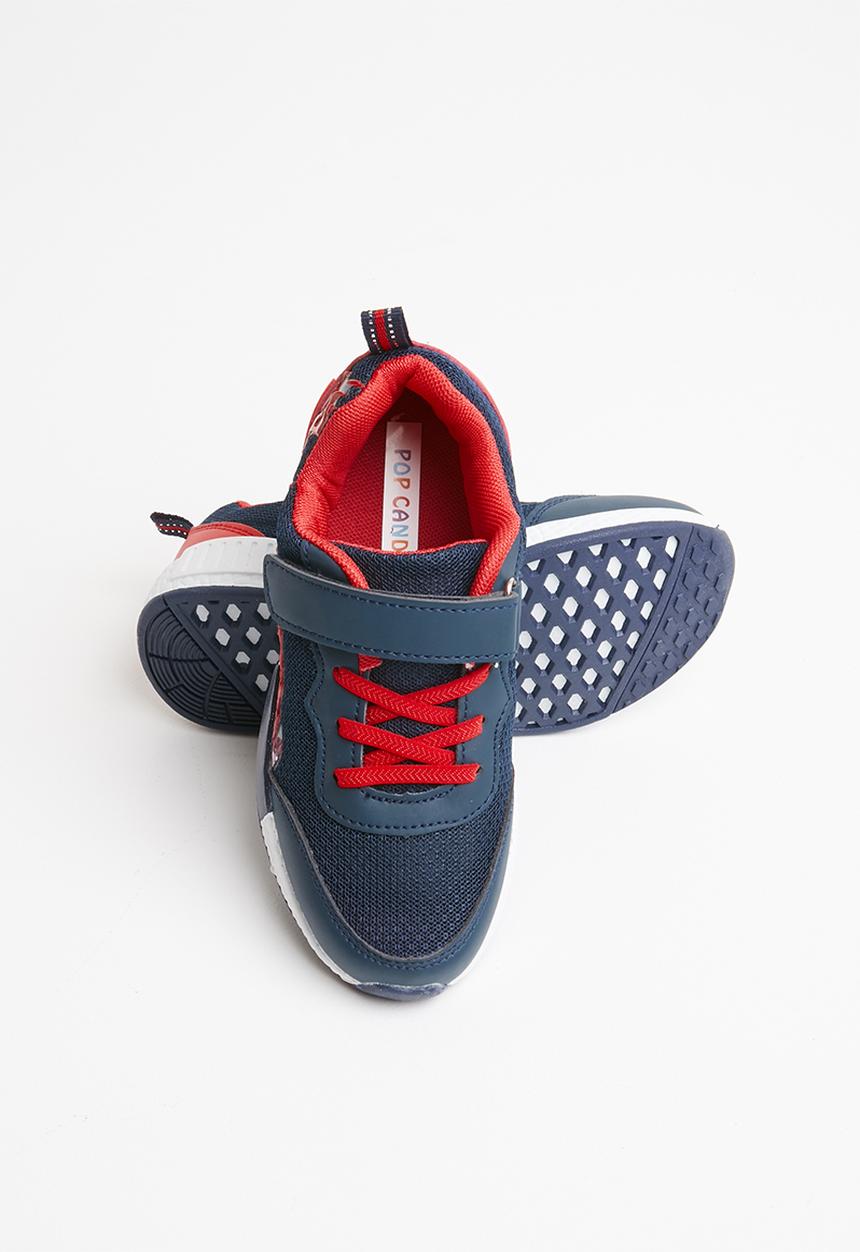 Pop Candy - Printed velcro strap sneaker - blue & red 