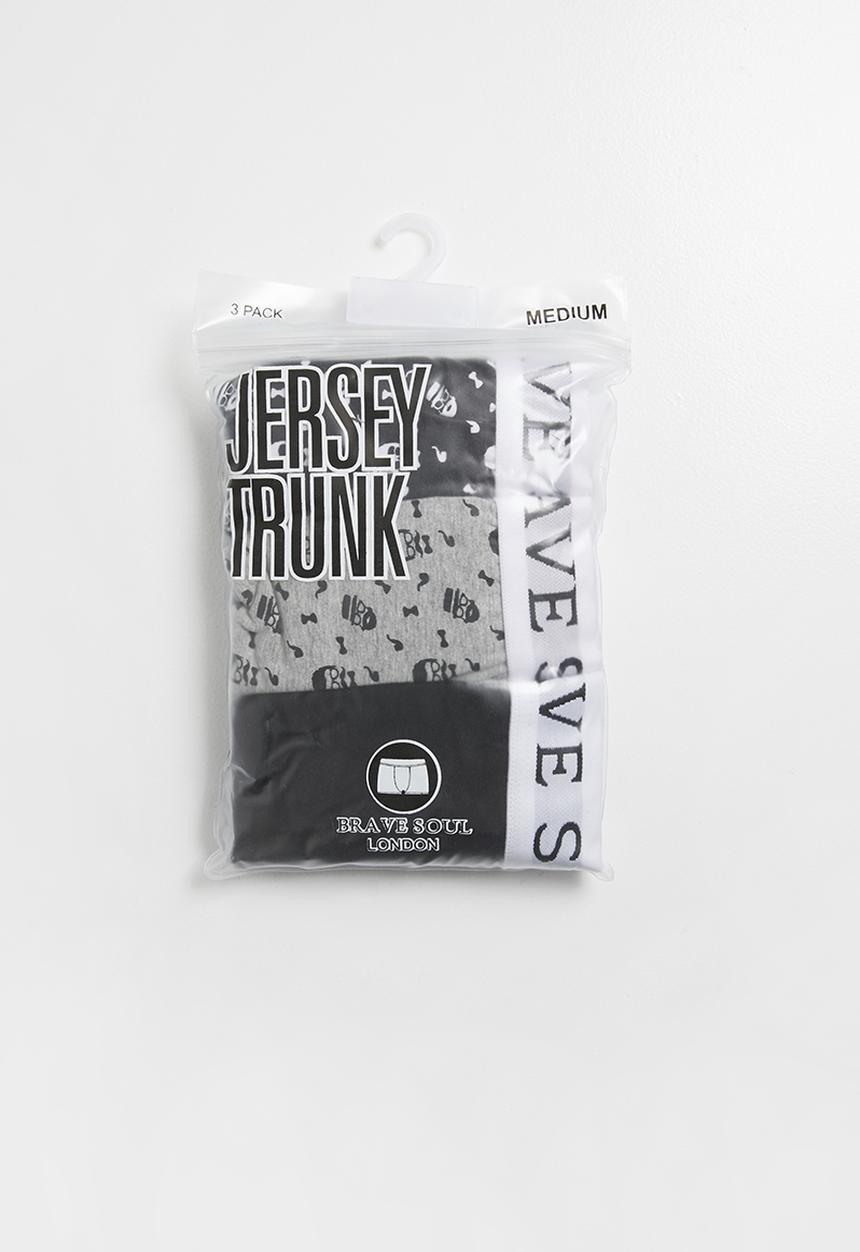 Brave Soul - 3 Pack hipster boxers - grey & black