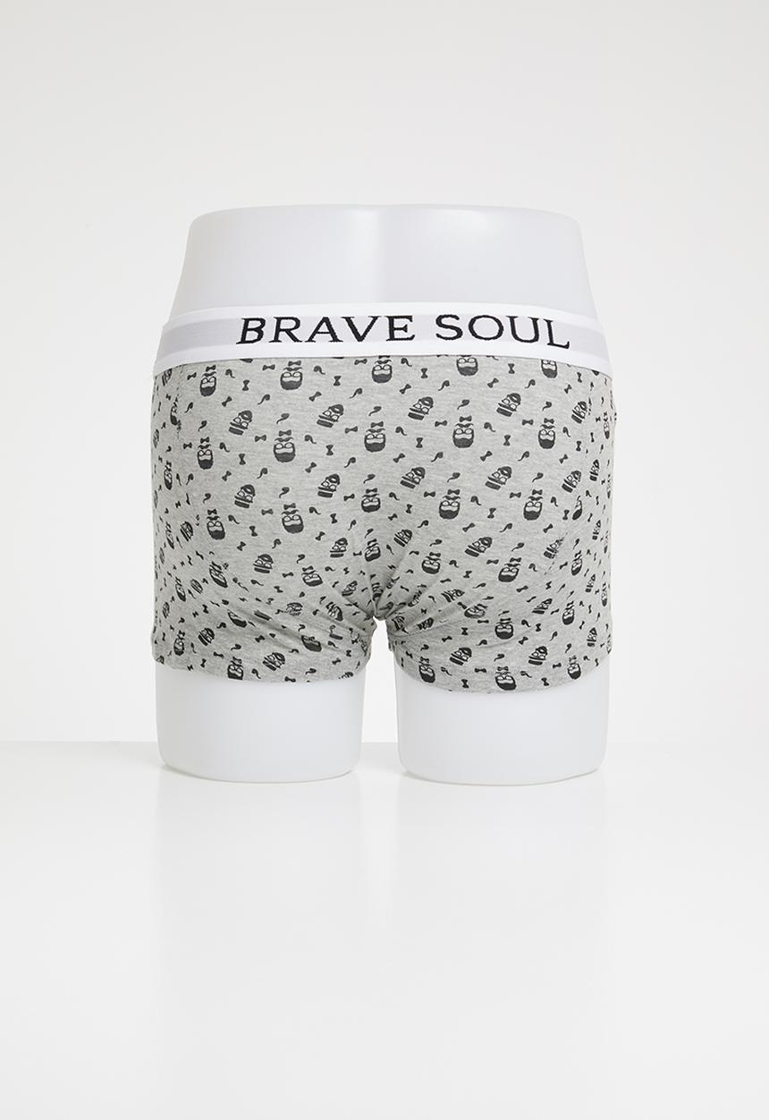 Brave Soul - 3 Pack hipster boxers - grey & black