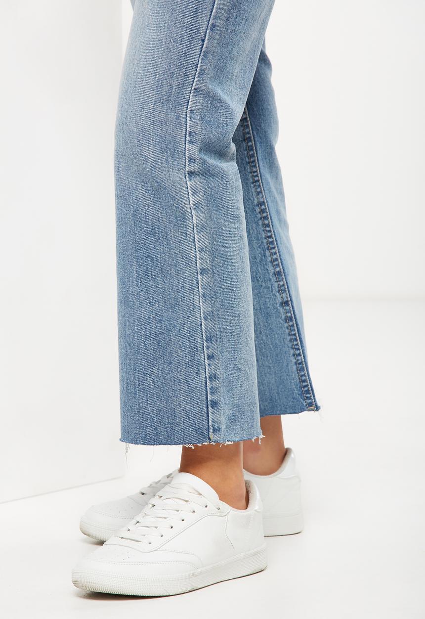 Cotton On - High rise kick flare crop stretch jeans - light blue