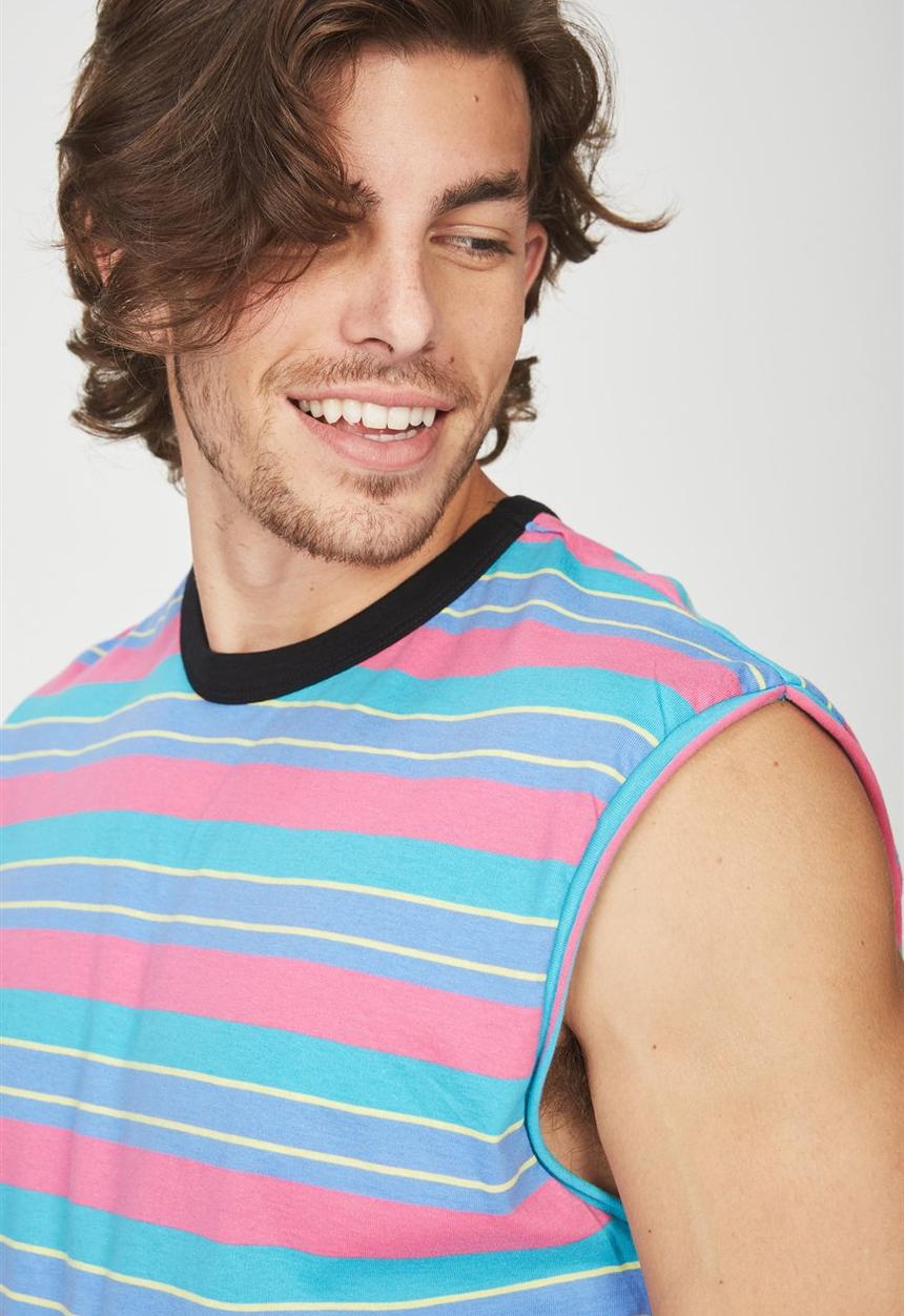 Cotton On - Drop shoulder muscle top - multi 